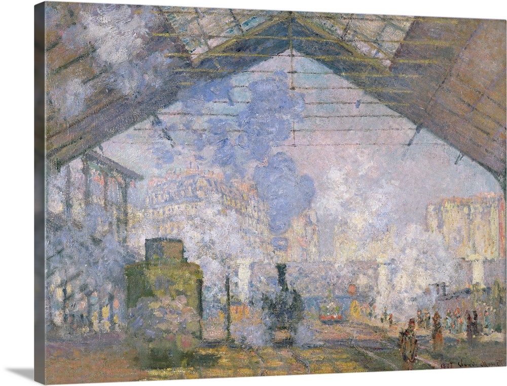 XIR18893 The Gare St. Lazare, 1877 (oil on canvas)  by Monet, Claude (1840-1926); 75x100 cm; Musee d'Orsay, Paris, France;...