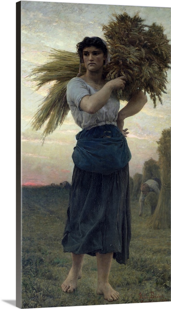 XRR155369 The Gleaner, 1877 (oil on canvas); by Breton, Jules (1827-1906); Musee des Beaux-Arts, Arras, France; Giraudon; ...