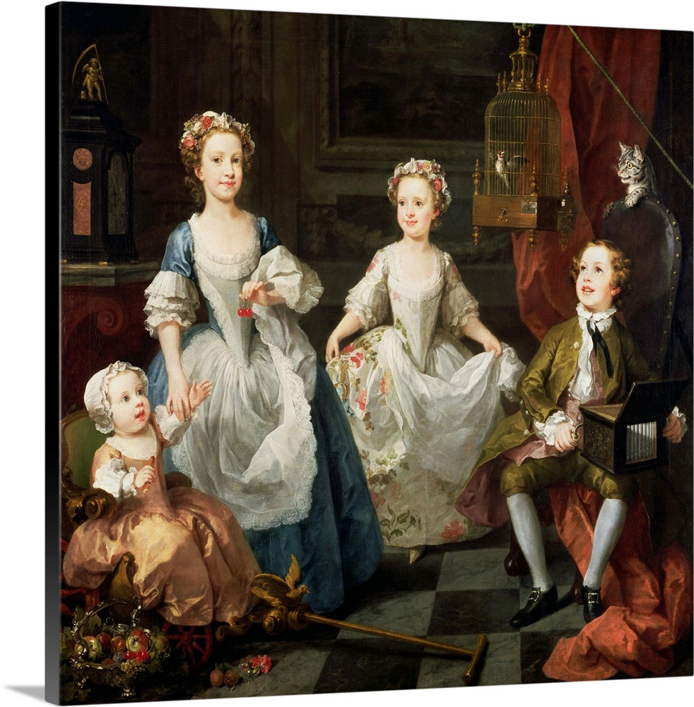 BAL5539 The Graham Children, 1742 (oil on canvas)  by Hogarth, William (1697-1764); 160.5x181 cm; National Gallery, London...