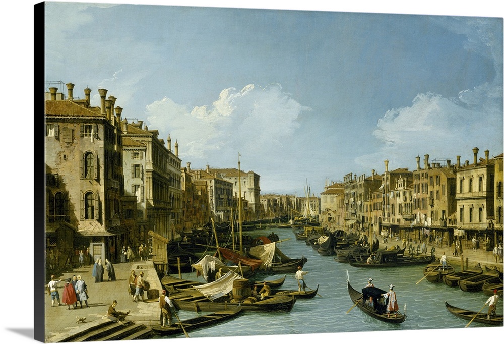 The Grand Canal Near The Rialto Bridge, Venice, 1730 (Originally oil on canvas)