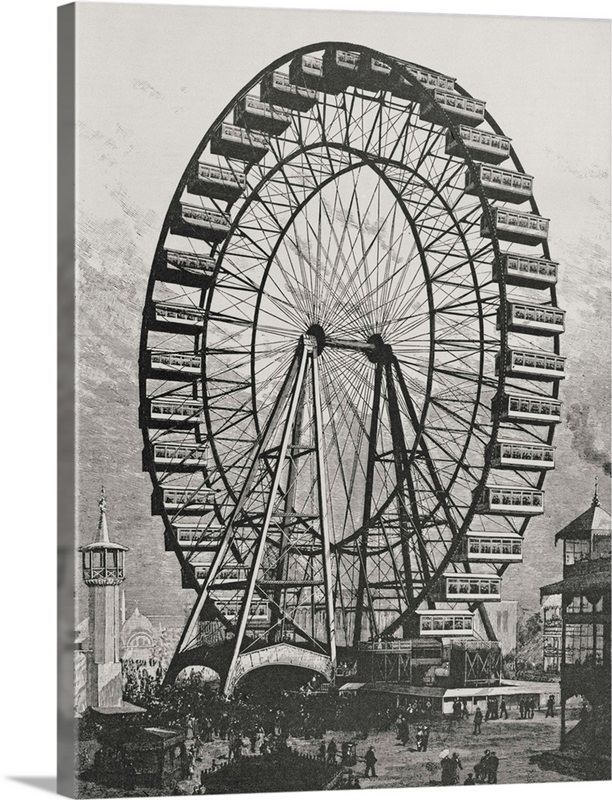 The Great Ferris Wheel in The World Columbian Exposition, 1st July 1893 ...