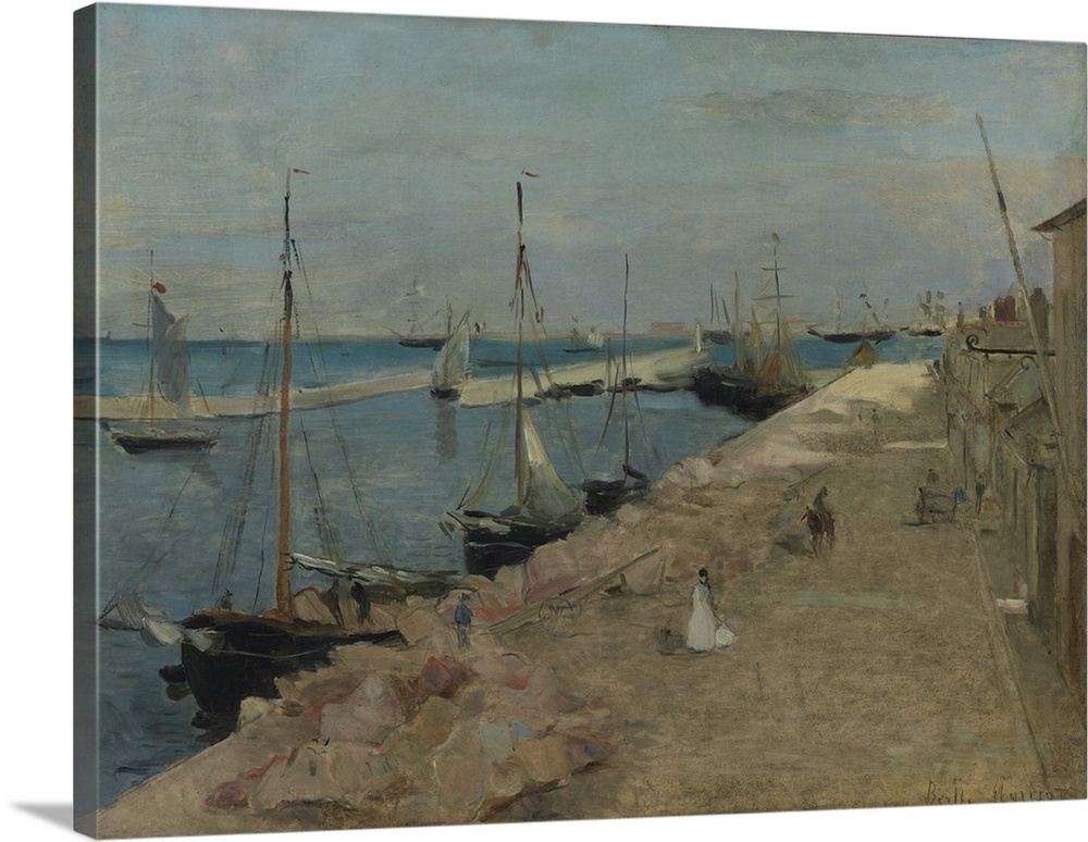 The Harbour at Cherbourg, 1871, oil on canvas.  By Berthe Morisot (1841-95).