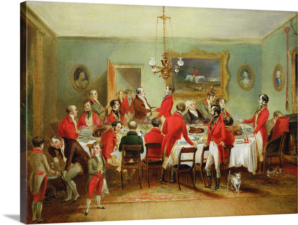 XYC159640 The Hunt Breakfast, Bachelor's Hall, 1836 (oil on canvas) by Turner, Francis Calcraft (1782-1846)