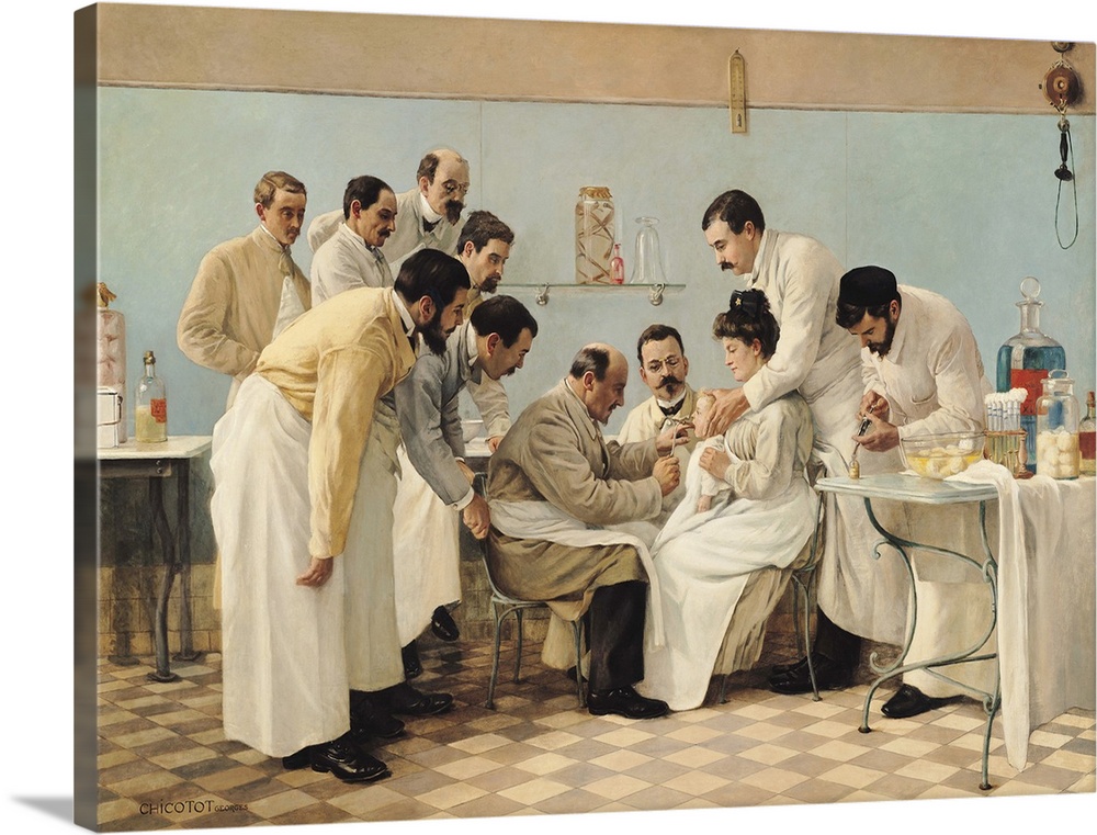 XIR71995 The Insertion of a Tube (oil on canvas)  by Chicotot, Georges (fl.1889-1907); 130x180 cm; Musee de l'Assistance P...