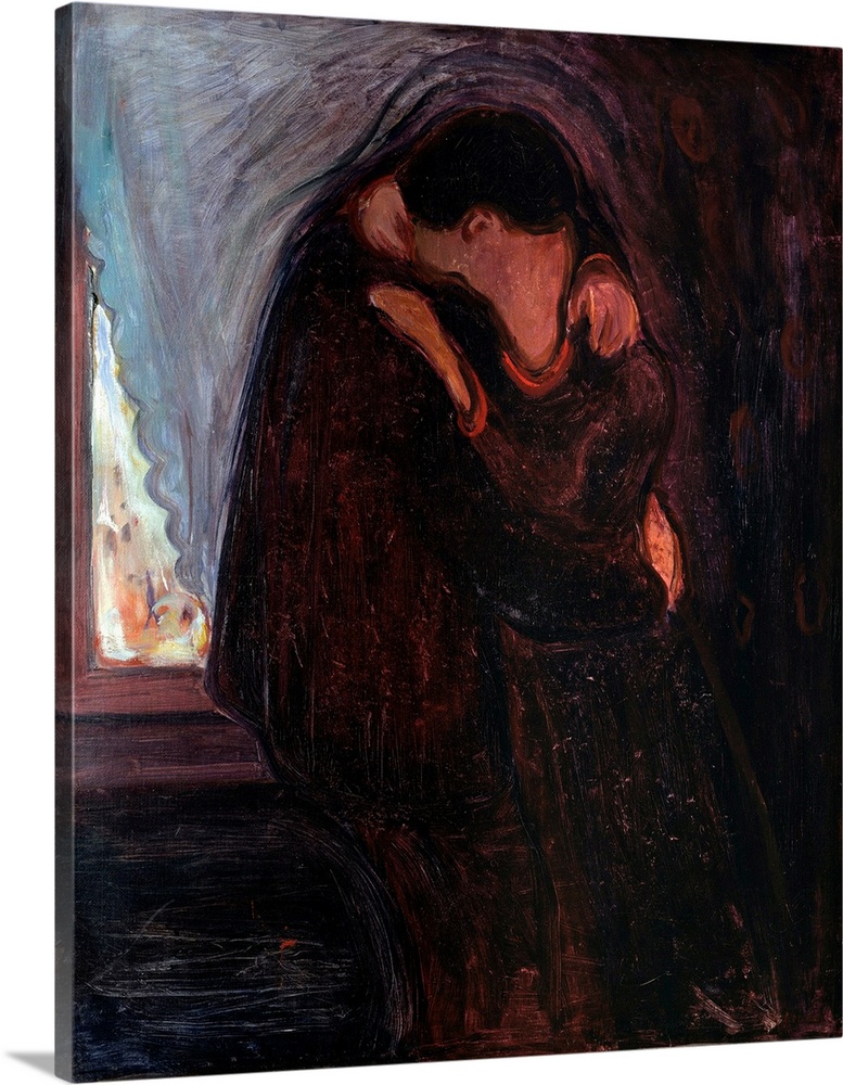 The Kiss, 1897 (originally oil on canvas) by Munch, Edvard (1863-1944)