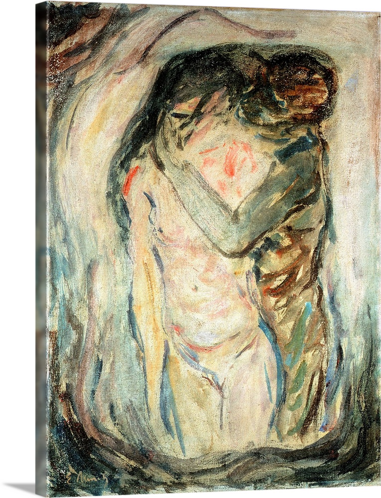 The Kiss, c.1910 (originally oil on canvas) by Munch, Edvard (1863-1944)