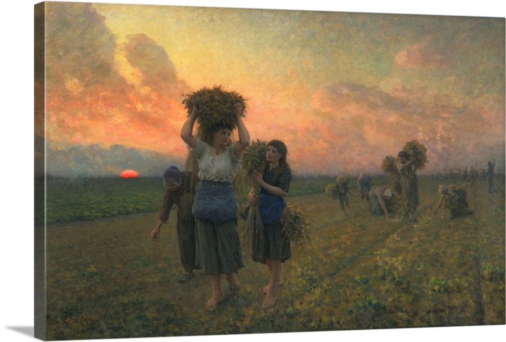 The Last Gleanings, 1895 (oil on canvas)  by Breton, Jules (1827-1906)