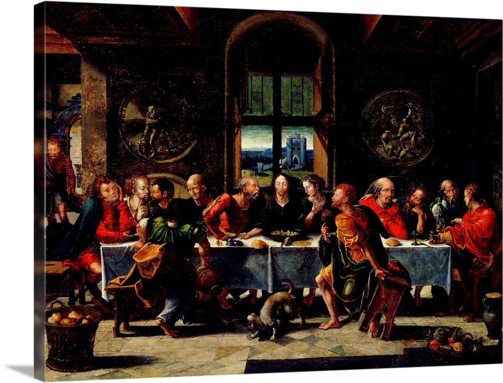 XJL180967 The Last Supper (oil on panel) by Coecke van Aelst, Pieter (1502-50); Musee Rolin, Autun, France; Netherlandish