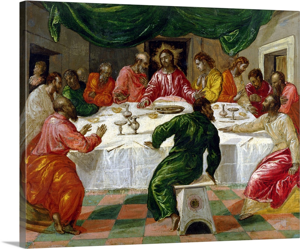 The Last Supper, 1567-70 (tempera on panel) by Greco, El (Domenico Theotocopuli) (1541-1614)
