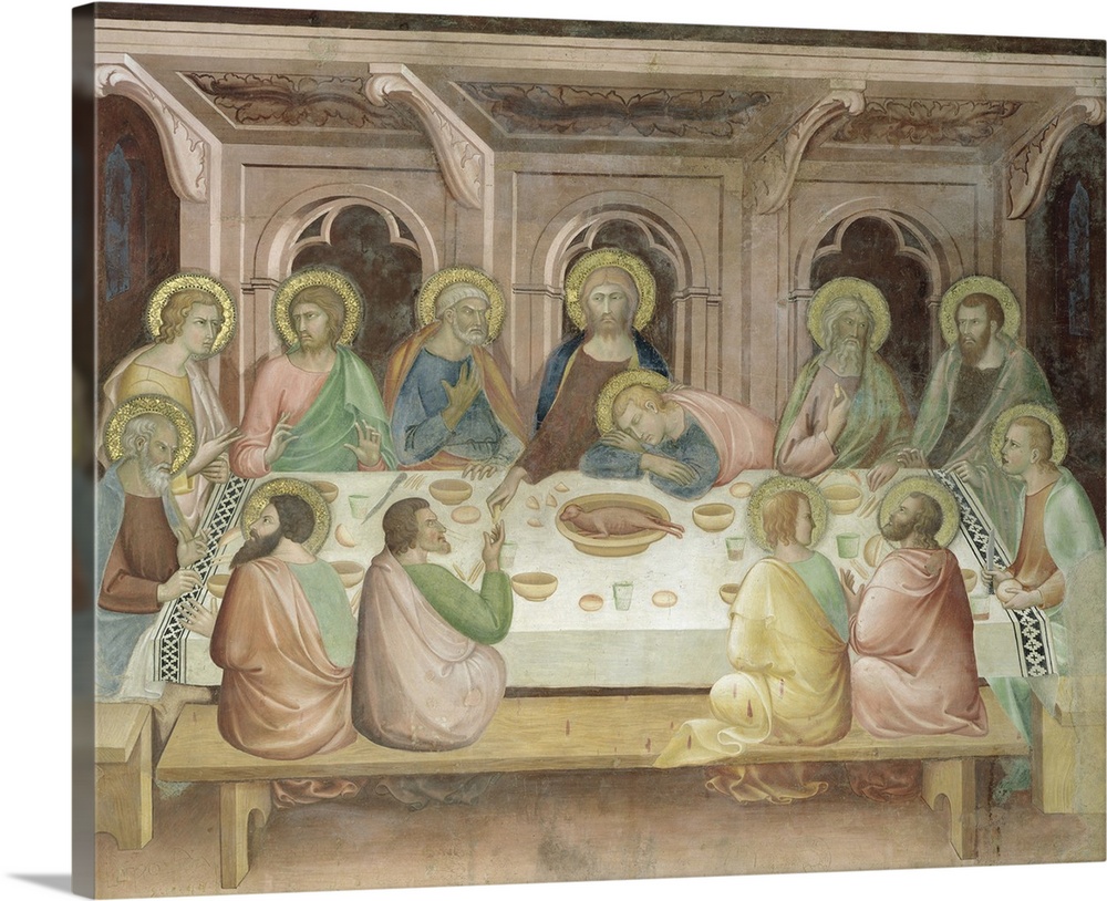 XAL162148 The Last Supper, from a series of Scenes of the New Testament (fresco) by Barna da Siena (fl.1350-55); Collegiat...