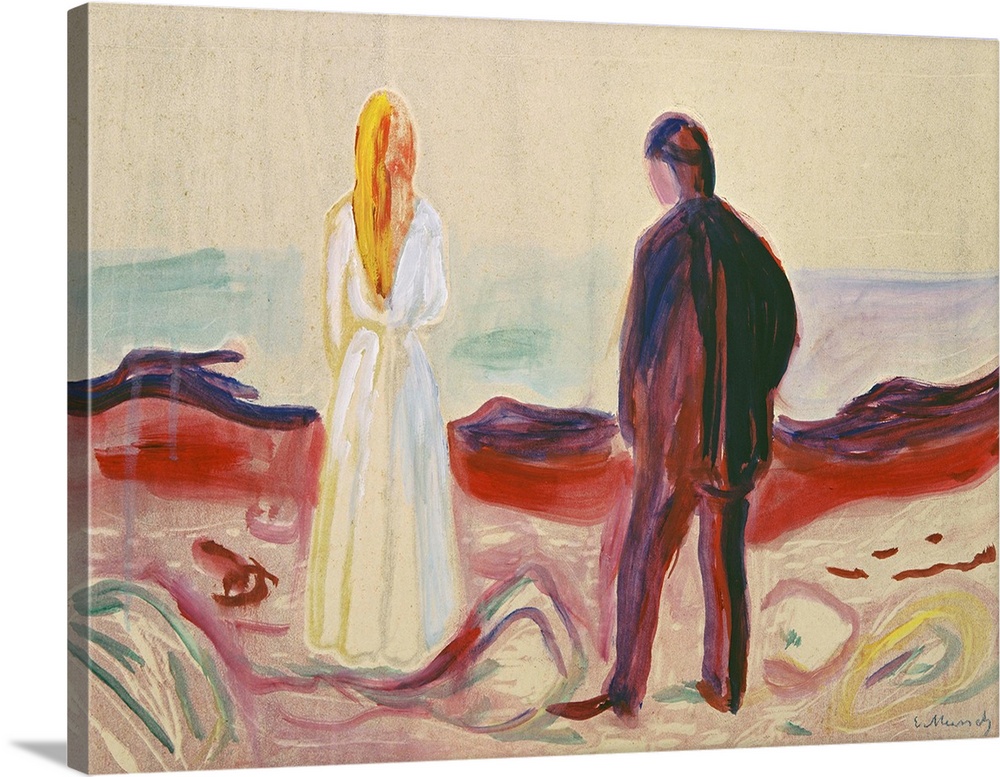 The Lonely Ones, 1899 (originally oil paint on woodcut) by Munch, Edvard (1863-1944)