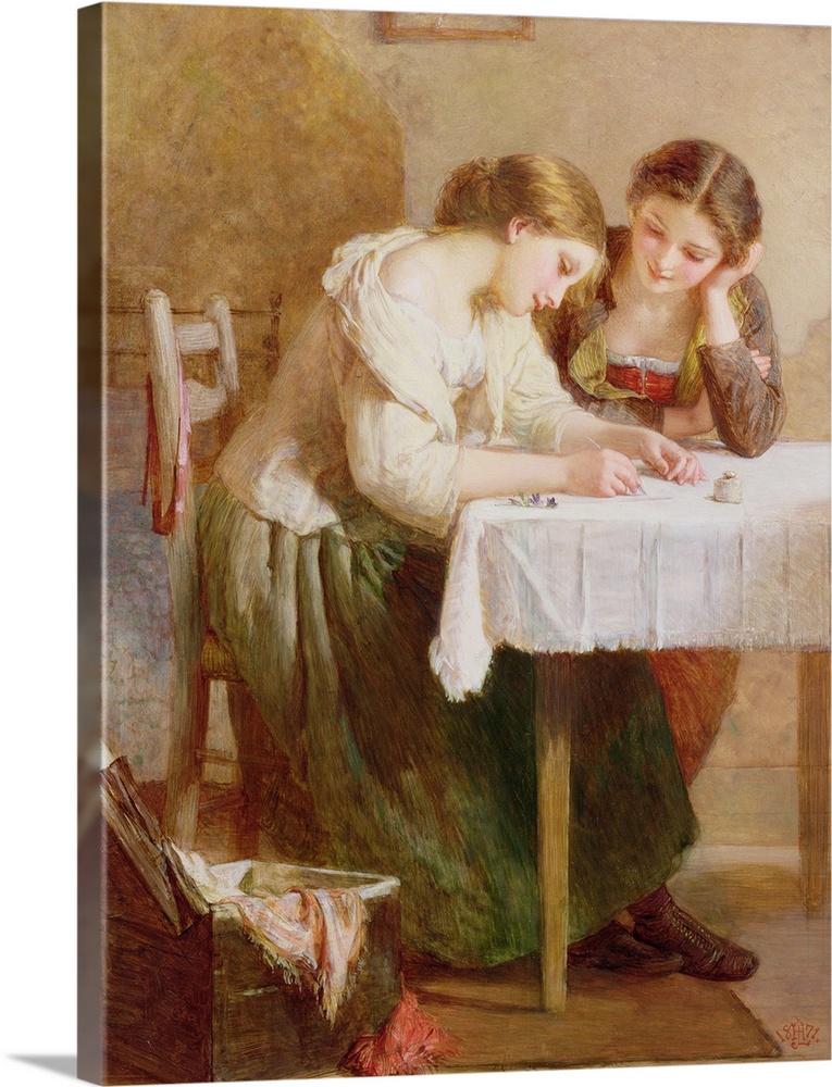 BAL69200 The Love Letter, 1871; by Le Jeune, Henry (1820-1904); oil on canvas; Haynes Fine Art at the Bindery Galleries, B...