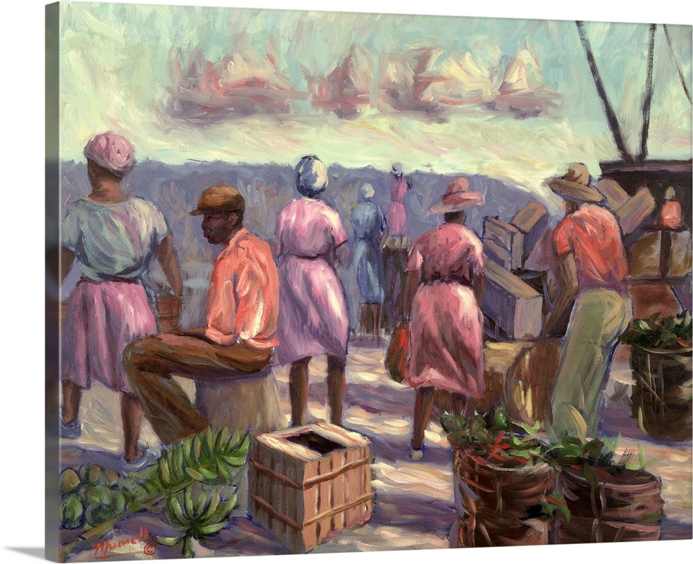 The Marketplace, 1988, oil on canvas.  By Carlton Murrell.