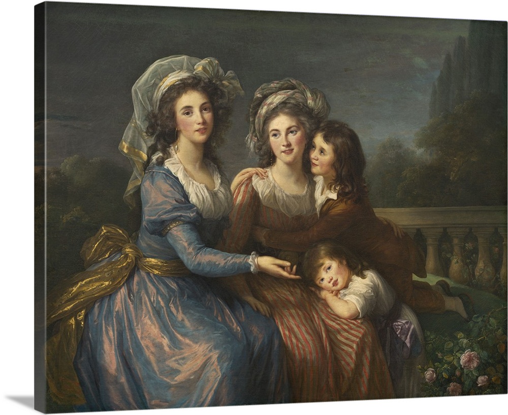 The Marquise de Pezay, and the Marquise de Rouge with Her Sons Alexis and Adrien, 1787, oil on canvas.  By Elisabeth Louis...
