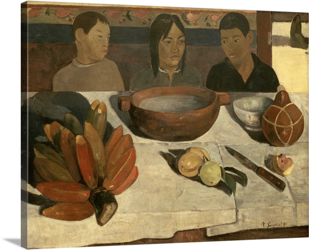 XIR29632 The Meal (The Bananas), 1891 (oil on canvas); by Gauguin, Paul (1848-1903); 73x92 cm; Musee d'Orsay, Paris, Franc...