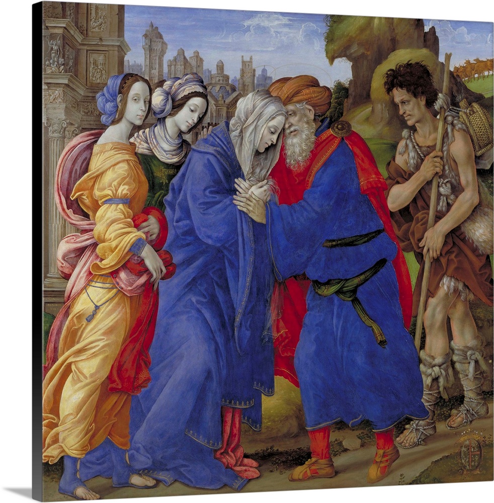 The Meeting of Joachim and Anne outside the Golden Gate of Jerusalem, 1497, tempera on panel.  By Filippino Lippi (c.1457-...