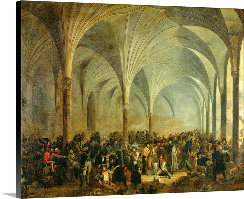 The Military Hospital of the French and Russians at Marienburg in June 1807, 1808 (originally oil on canvas)  by Roehn, Ad...