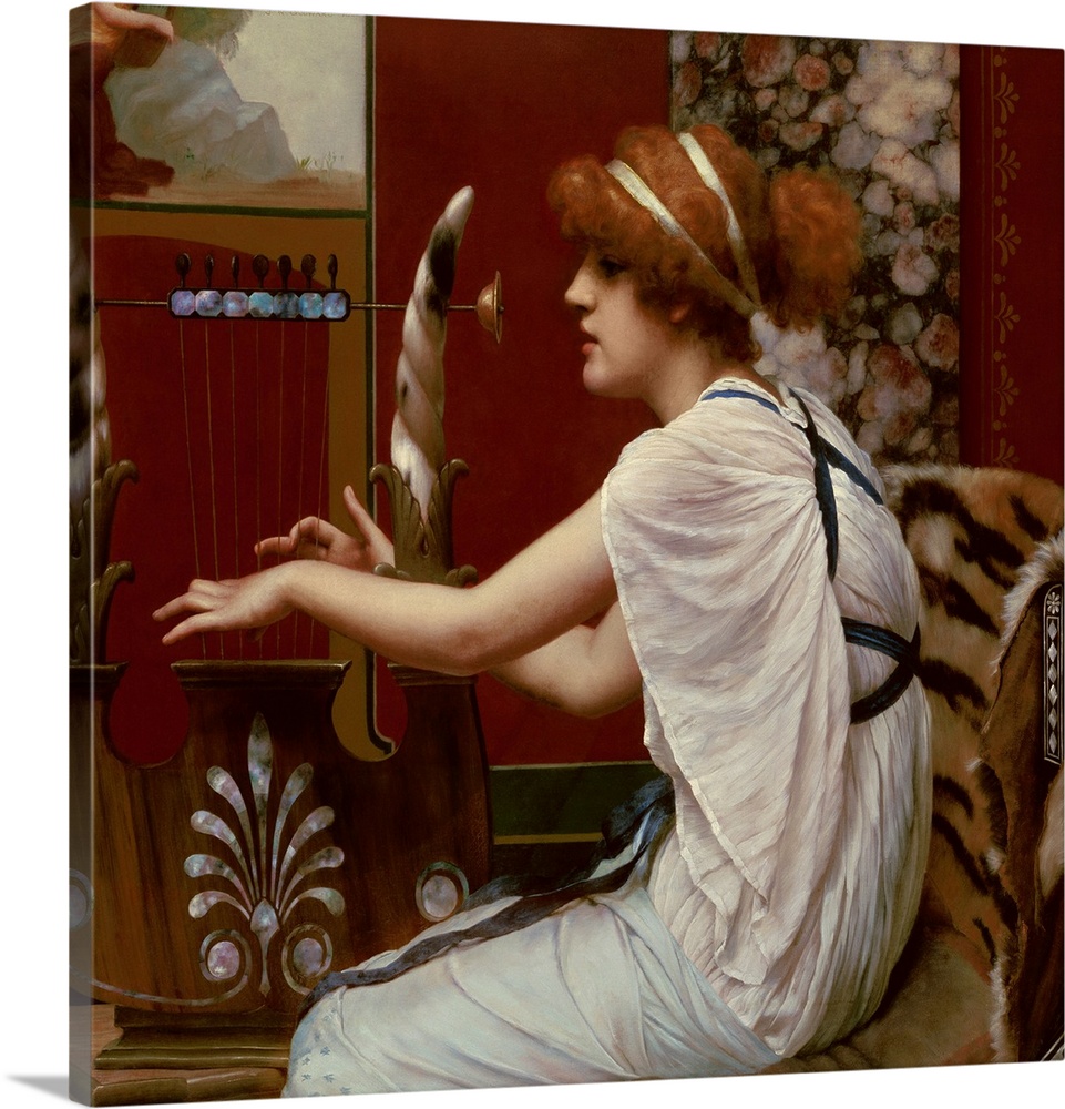 The Muse Erato at her Lyre, 1895 (originally oil on canvas) by Godward, John William (1861-1922)