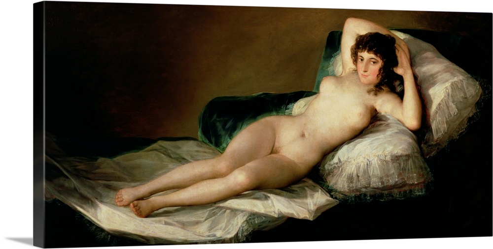 XIR525 The Naked Maja, c.1800 (oil on canvas)  by Goya y Lucientes, Francisco Jose de (1746-1828); 98x191 cm; Prado, Madri...