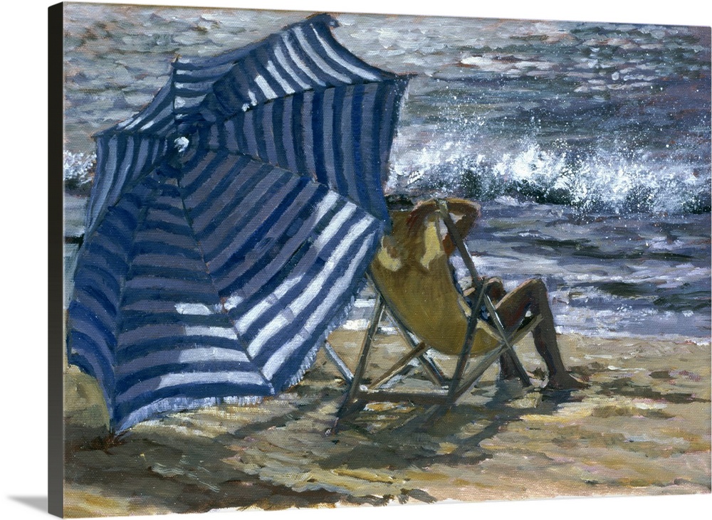 The Parasol (oil on canvas); by Lowndes, Rosemary (1937-2001); Private Collection; British
