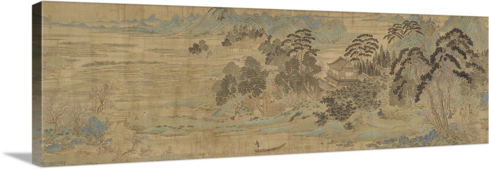 The Peach Blossom Spring, late Ming, 1368-1644 or early Qing, 1644-1912 dynasty, handscroll; ink and colour on silk.