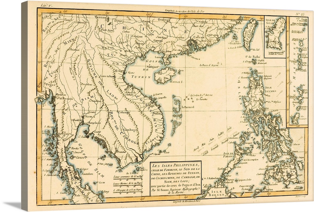 Map of the Phillipinnes, circa.1760. From .Atlas de Toutes Les Parties Connues du Globe Terrestre . by Cartographer Rigobe...