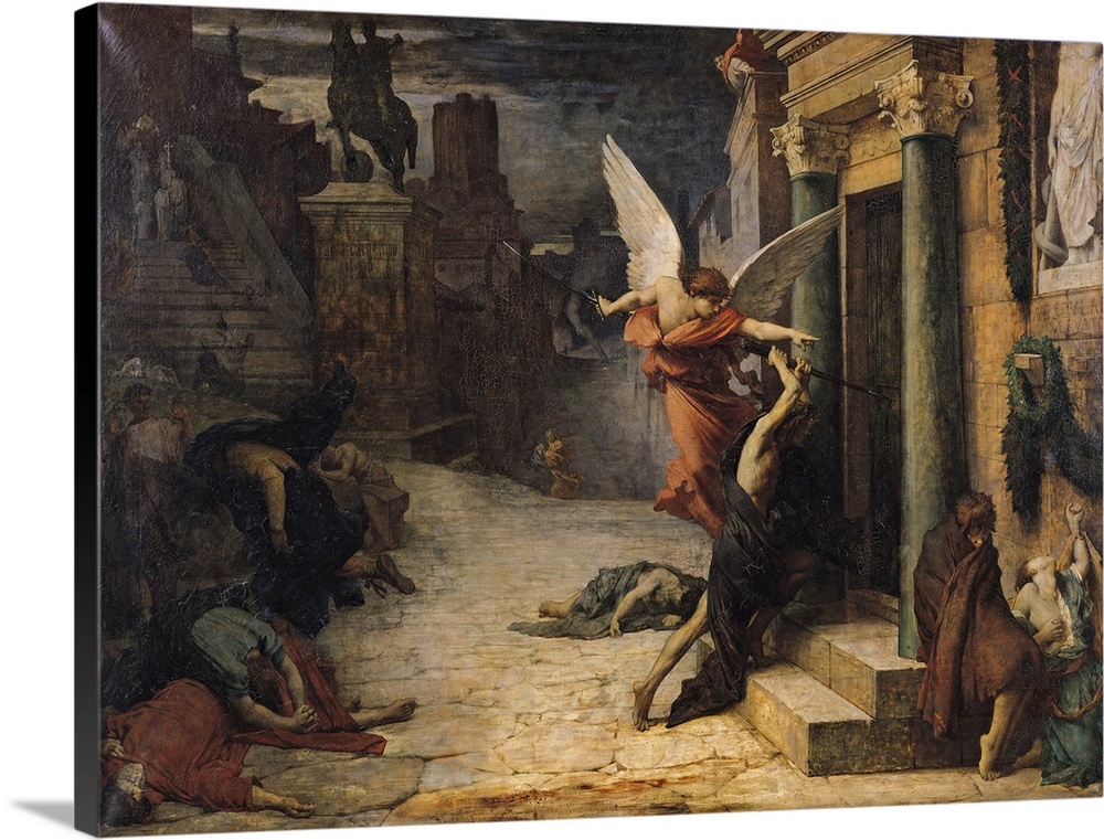 XIR91487 The Plague in Rome, 1869 (oil on canvas); by Delaunay, Jules Elie (1828-91); 131x176.5 cm; Louvre, Paris, France;...