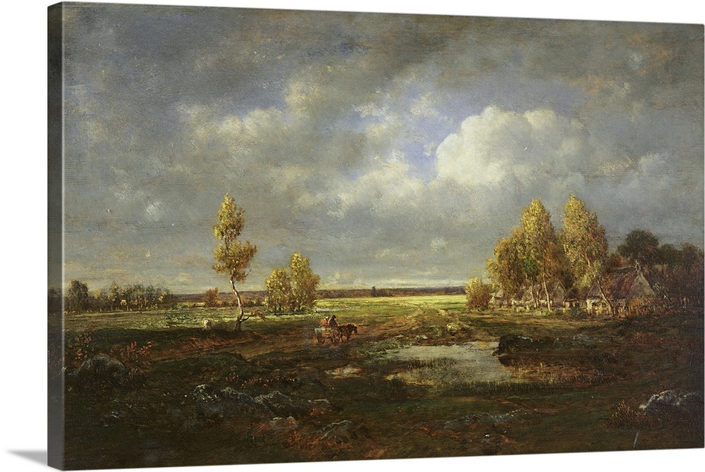 Originally oil on wood. By Rousseau, Theodore (1812-67).