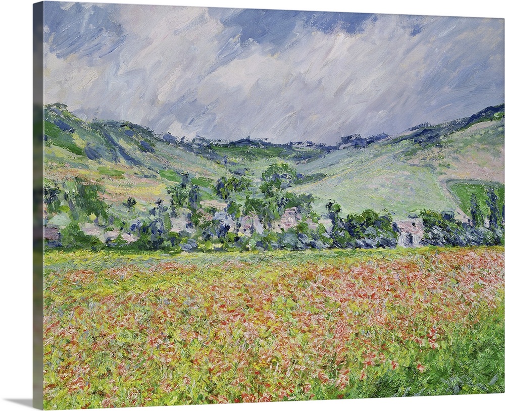 XOU58354 The Poppy Field near Giverny, 1885 (oil on canvas)  by Monet, Claude (1840-1926); 66x81.5 cm; Musee des Beaux-Art...