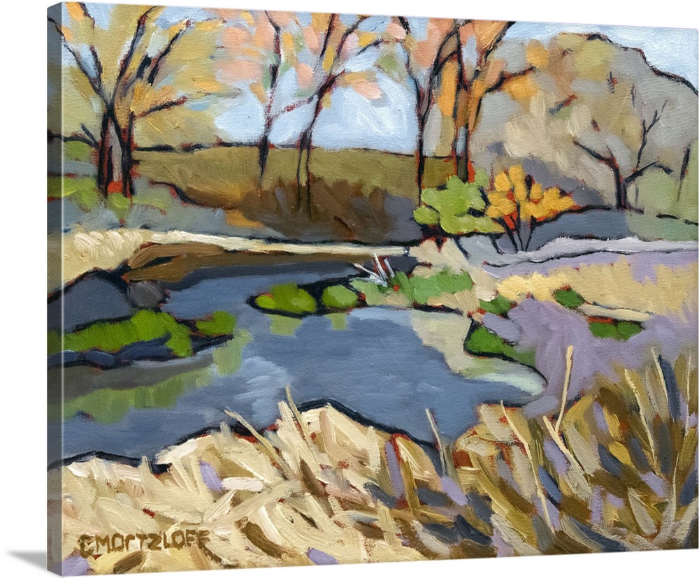 The quiet river, 2022. (Originally an oil painting.)