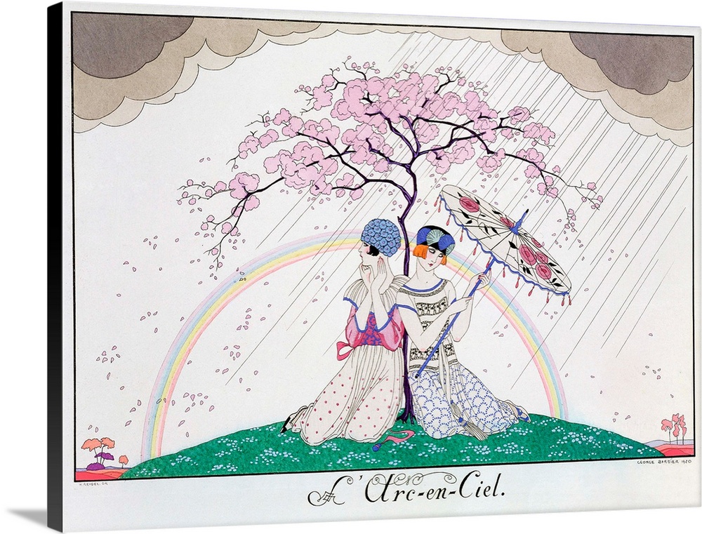 STC91331 The Rainbow, engraved by Henri Reidel, 1920 (litho) by Barbier, Georges (1882-1932) (after); Private Collection; ...