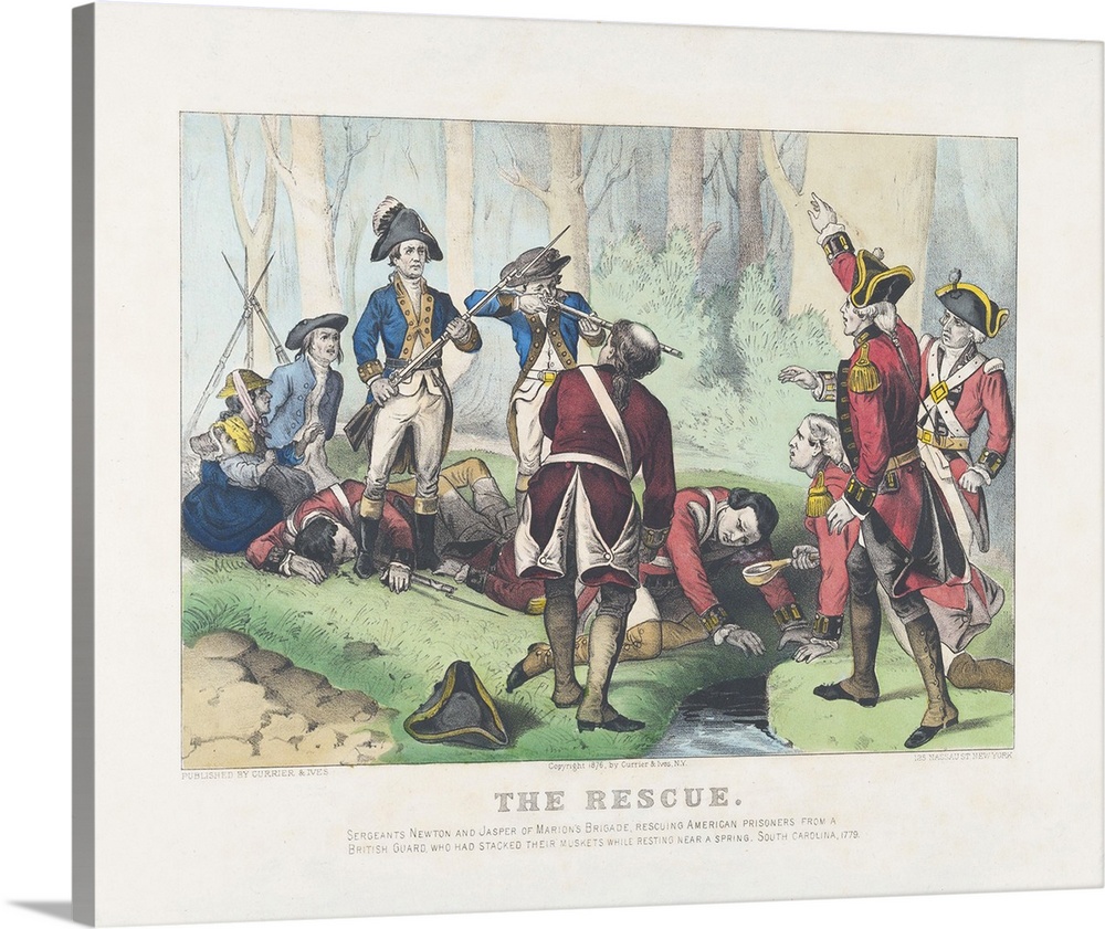 The Rescue, 1876 (originally hand-coloured lithograph) by Currier, N. (1813-88) and Ives, J.M. (1824-95)