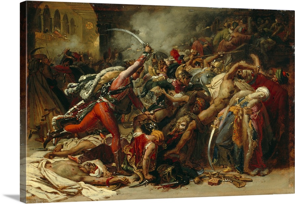 The Revolt of Cairo, c.1810, oil and ink on paper, laid down on canvas.
