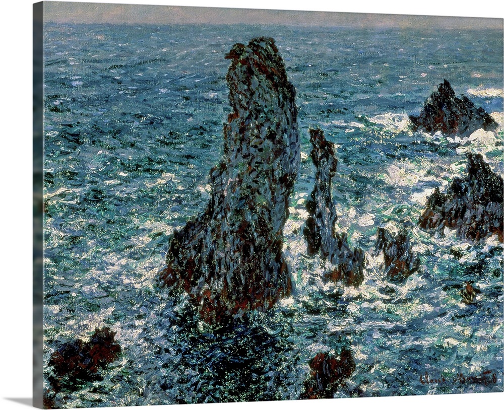 XIR155585 The Rocks at Belle-Ile, 1886 (oil on canvas)  by Monet, Claude (1840-1926); 65x81 cm; Pushkin Museum, Moscow, Ru...