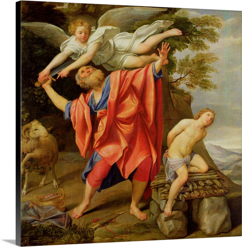 XIR38088 The Sacrifice of Isaac (oil on canvas)  by Domenichino (Domenico Zampieri) (1581-1641); 147x140 cm; Prado, Madrid...