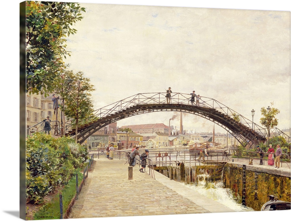XIR155495 The Saint-Martin Canal (oil on canvas)  by Firmin-Girard, Marie Francois (1838-1921); Musee de la Ville de Paris...