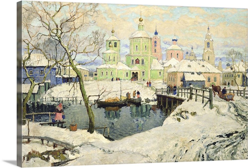 BAL341676 The small village Torzhok, 1917 (oil on canvas)  by Gorbatov, Konstantin Ivanovich (1876-1928); 32.5x24.5 cm; Re...