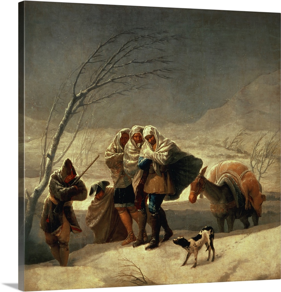 XIR569 The Snowstorm, 1786-87 (oil on canvas)  by Goya y Lucientes, Francisco Jose de (1746-1828); 275x293 cm; Prado, Madr...