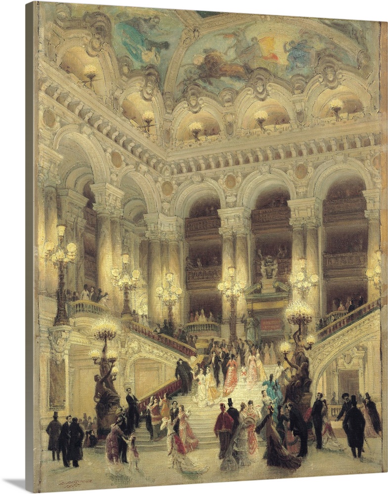 XIR161038 The Staircase of the Opera, 1877 (oil on canvas) by Beroud, Louis (1852-p.1906); Musee de la Ville de Paris, Mus...