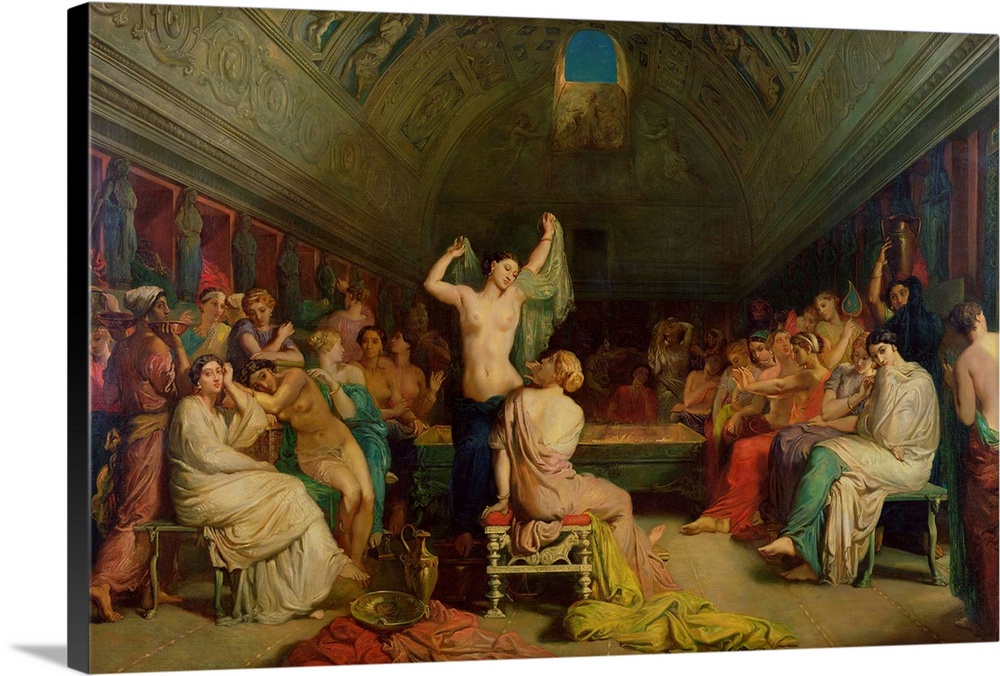 XIR39088 The Tepidarium, 1853 (oil on canvas)  by Chasseriau, Theodore (1819-56); 171x258 cm; Musee d'Orsay, Paris, France...
