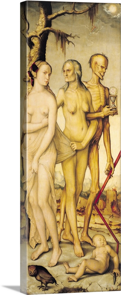 XIR38788 The Three Ages of Man and Death (oil on panel)  by Baldung Grien, Hans (1484/5-1545); 151x61 cm; Prado, Madrid, S...