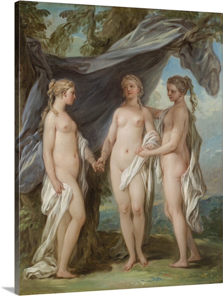 The Three Graces, c. 1763, oil on canvas.  By Charles-Amedee-Philippe van Loo (1719-95).