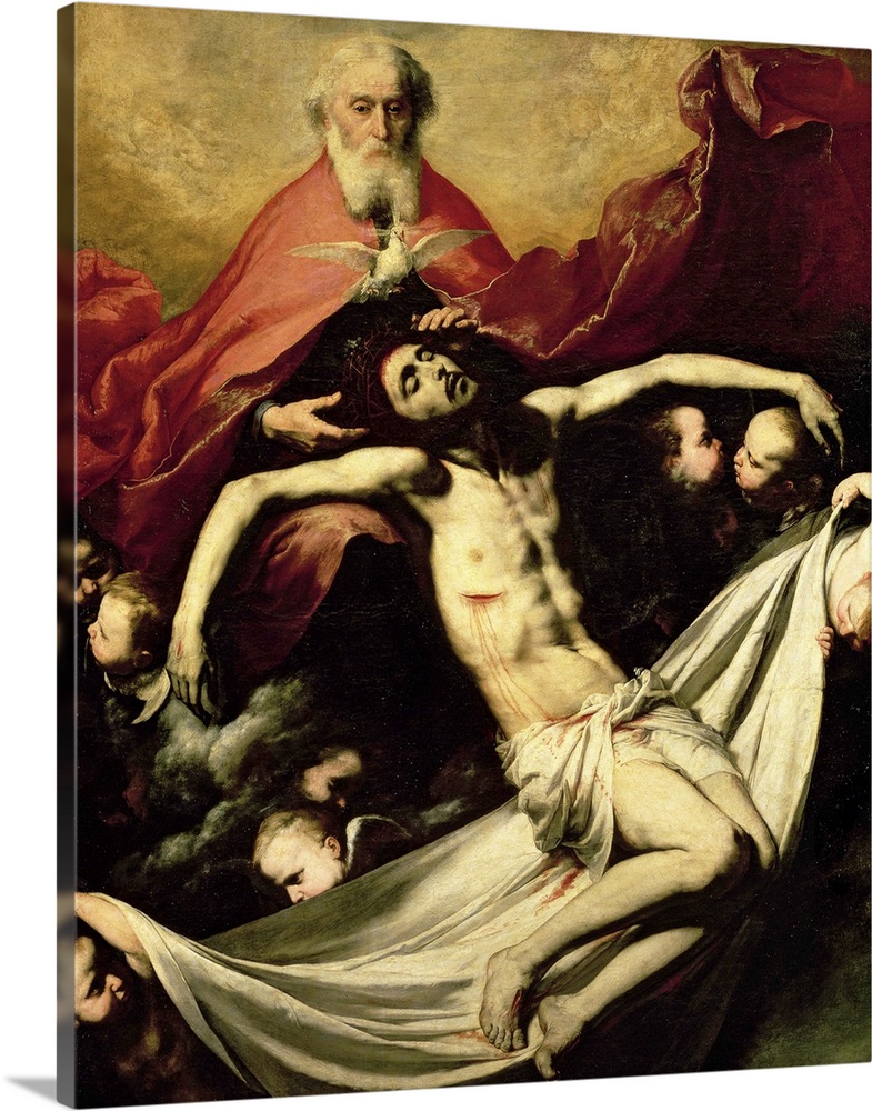 XIR36719 The Trinity, c.1635 (oil on canvas)  by Ribera, Jusepe de (lo Spagnoletto) (c.1590-1652); 226x181 cm; Prado, Madr...