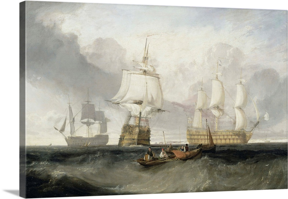 The 'Victory' Returning from Trafalgar, 1806 (oil on canvas) by Turner, Joseph Mallord William (1775-1851); Yale Center fo...