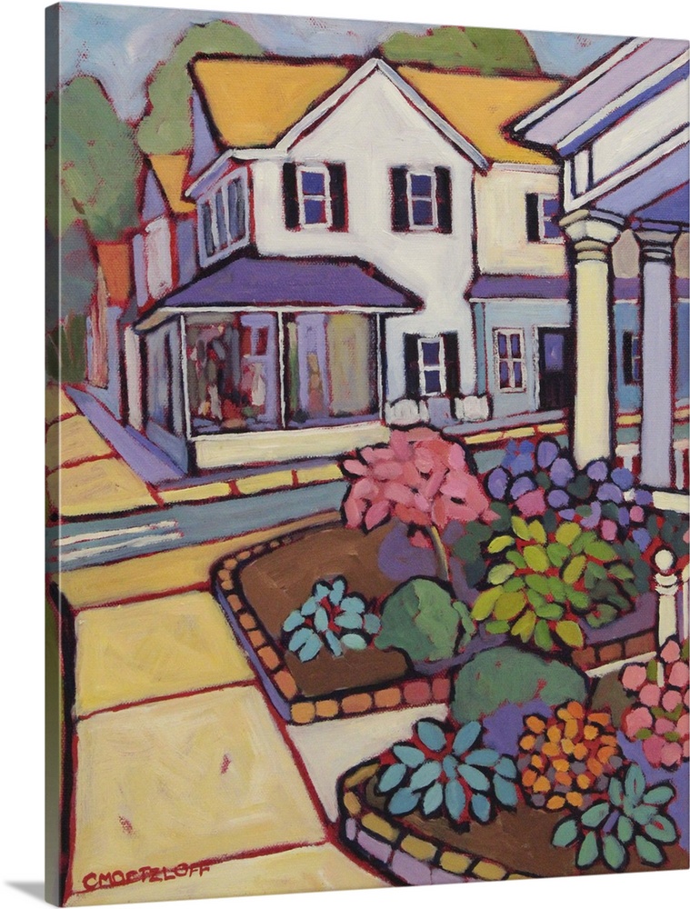 The village crossing, 2021. (Originally oil on canvas.)