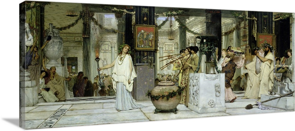 XKH141018 The Vintage Festival in Ancient Rome, 1871 (oil on canvas); by Alma-Tadema, Sir Lawrence (1836-1912); 77x177 cm;...