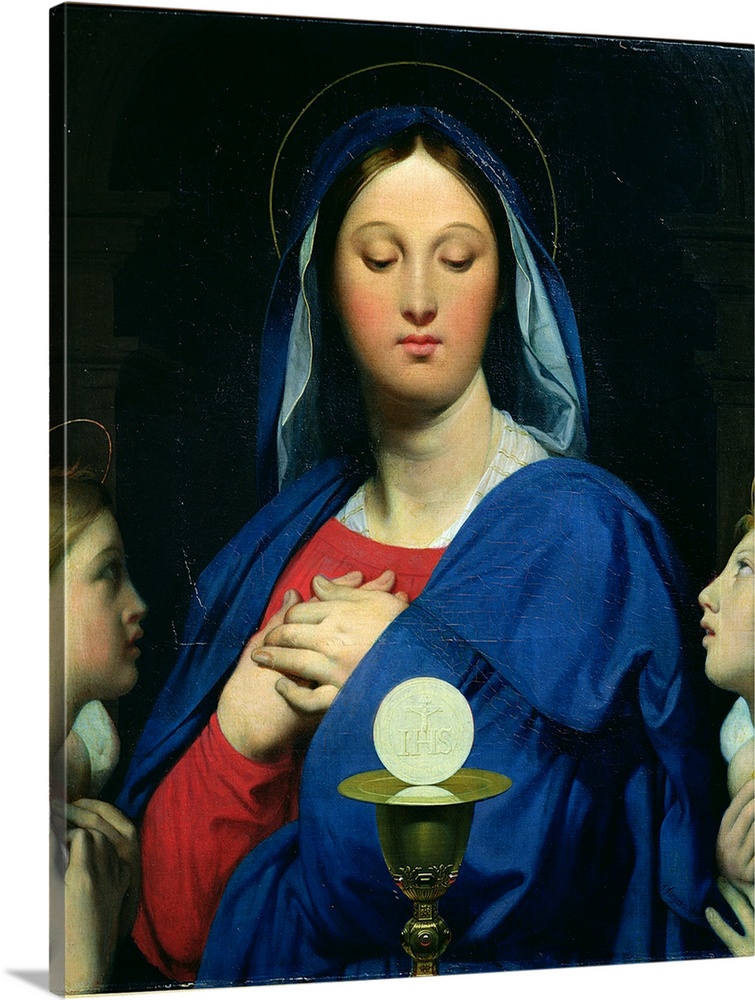 XIR60857 The Virgin of the Host, 1866 (oil on canvas)  by Ingres, Jean Auguste Dominique (1780-1867); 78x67 cm; Musee Bonn...