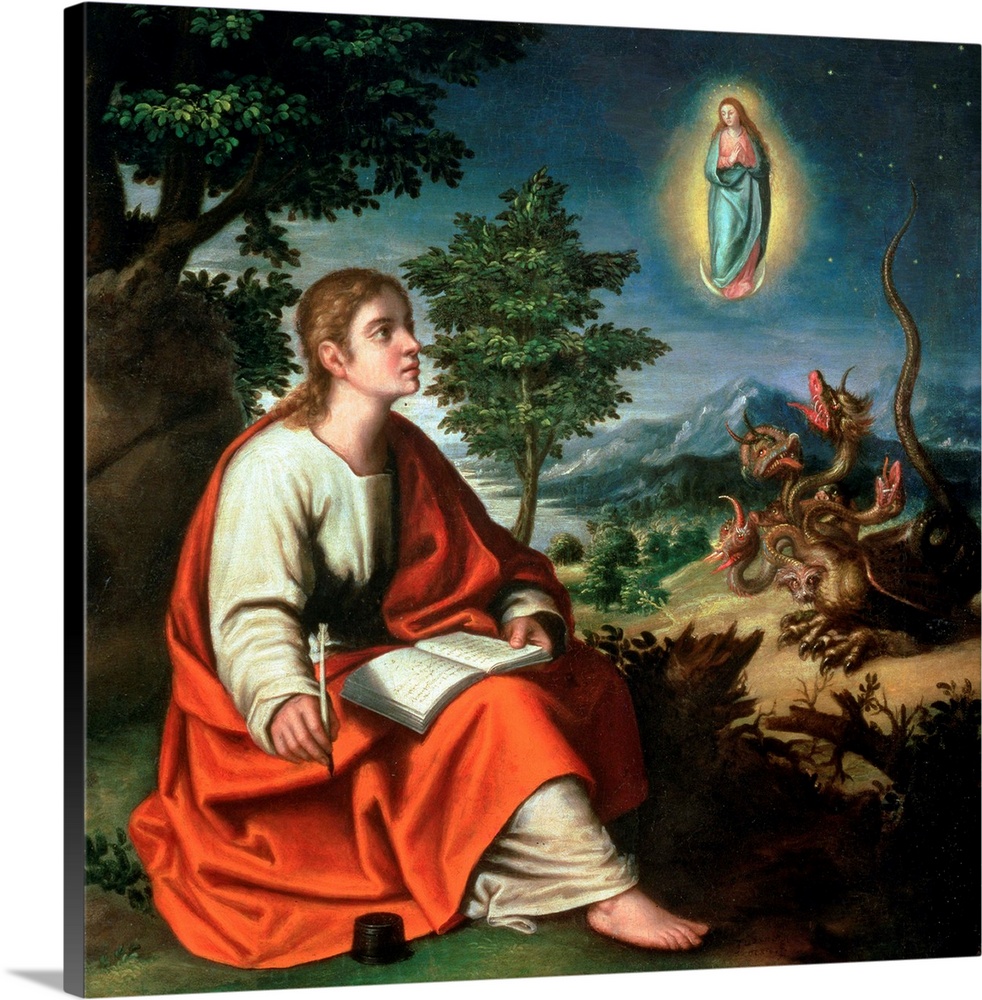 XJL86560 The Vision of St. John the Evangelist on Patmos  by Sanchez Cotan, Juan (1560-1627); oil on canvas; 148x112 cm; M...