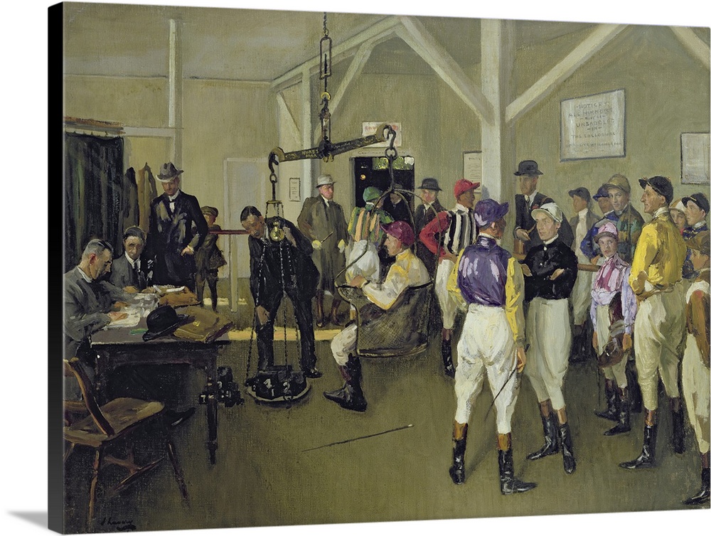 The Weighing-In Room, Hurst Park, 1924 (Originally oil on canvas)