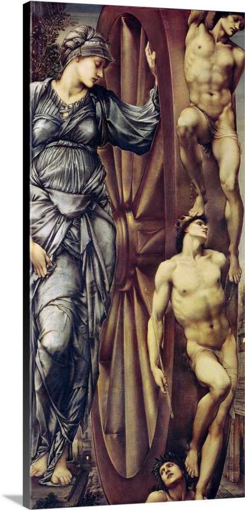 XIR83600 The Wheel of Fortune, 1875-83 (oil on canvas); by Burne-Jones, Sir Edward (1833-98); 199x100 cm; Musee d'Orsay, P...